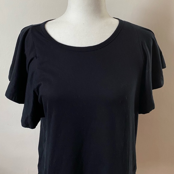 Banana Republic | SUPIMA® COTTON FLUTTER-SLEEVE TOP - Picture 2 of 5
